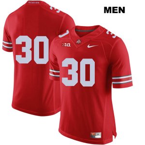 Men's NCAA Ohio State Buckeyes Kevin Dever #30 College Stitched No Name Authentic Nike Red Football Jersey JW20A15WO